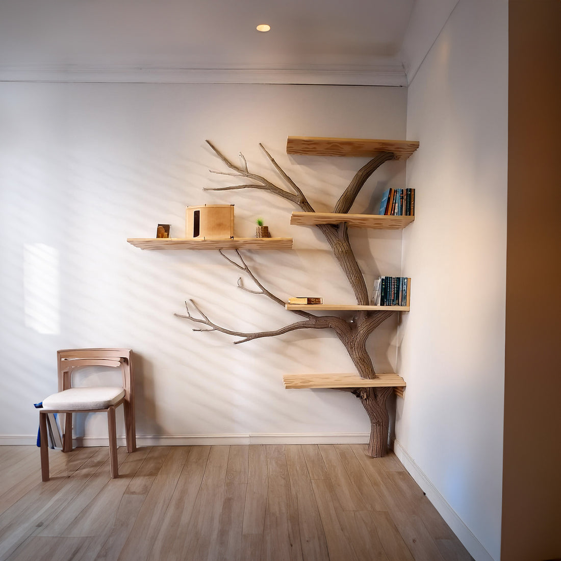 Handcrafted Tree Bookshelf with Branches