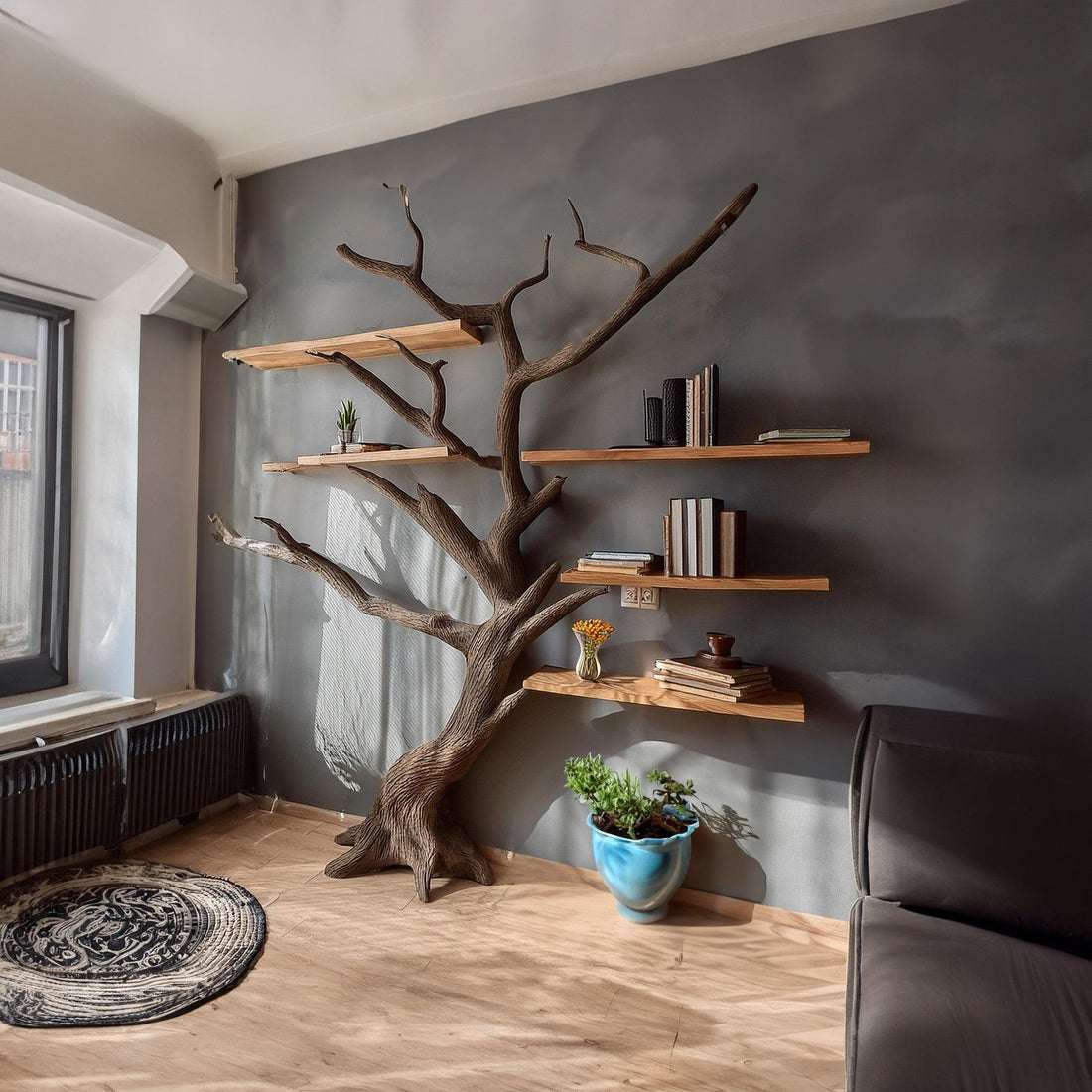 Tree Branch Wall Bookshelf Floating Custom Decor