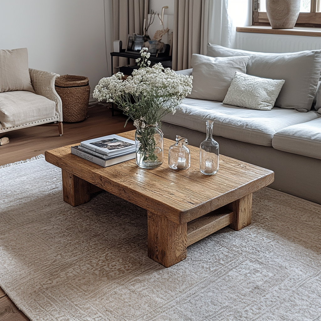 Handcrafted coffee table modern driftwood