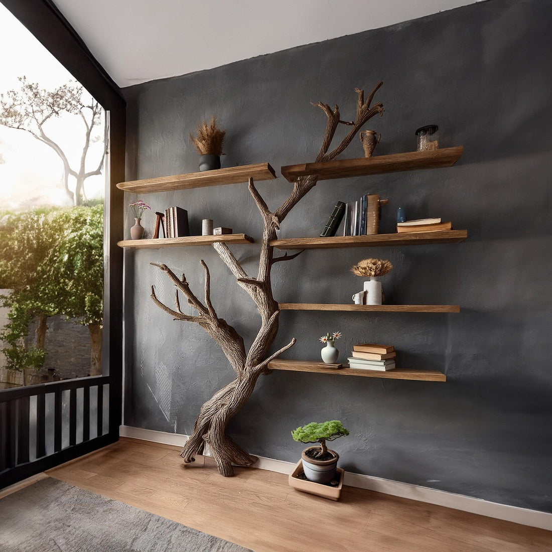 Tree Branches Floating Wall Bookshelf Custom Decor